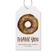 水彩チョコレートスプリンクルドーナツありがとう