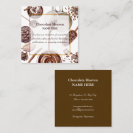 水彩チョコレートパターン スクエア名刺