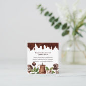 水彩チョコレートパターン スクエア名刺 (スタンド正面)