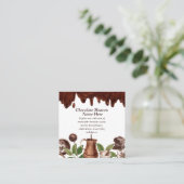 水彩チョコレートパターン スクエア名刺 (スタンド正面)