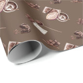 水彩チョコレートパターン ラッピングペーパー (ロールコーナー)