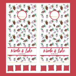 水彩チョコレート被覆イチゴのカップル