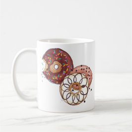 水彩チョコレート釉薬及び振りかけるドーナツ コーヒーマグカップ