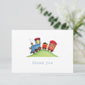 水彩チョーチュー列車誕生日 サンキューカード (スタンド正面)