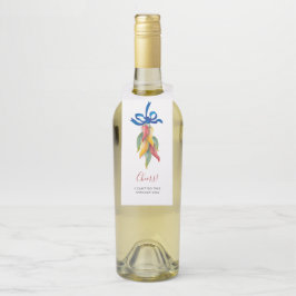 水彩チリペッパーラベル ボトルネックタグ