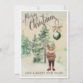 水彩チワワ犬チー レトロ ヴィンテージ シーズンカード (正面)