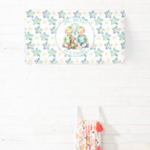 水彩ツインボーイズ赤ちゃんシャワー |おお、みんな! 横断幕 (インサイチュ)