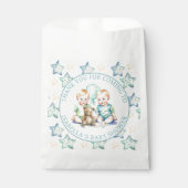 水彩ツインボーイズ赤ちゃんシャワー フェイバーバッグ (正面)