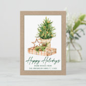 水彩ツリークラフト書道グリーンインクスクリプト シーズンカード (スタンド正面)