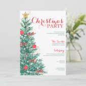 水彩ツリークリスマスパーティーエレガント招待状 招待状 (スタンド正面)