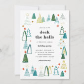 水彩ツリーズクリスマスパーティの招待状 招待状 (正面)