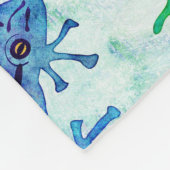 水彩ツリーフログストンフライ自然 フリースブランケット (角)