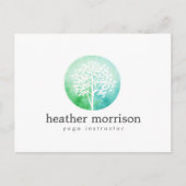 水彩ツリーヨガとウェルネス葉書 ポストカード (正面)