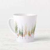 水彩ツリーラインスモールラテマグカップ カフェラテマグ (左アングル)