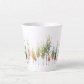 水彩ツリーラインスモールラテマグカップ カフェラテマグ (正面)