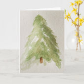 水彩ツリー カード (黄色い花)
