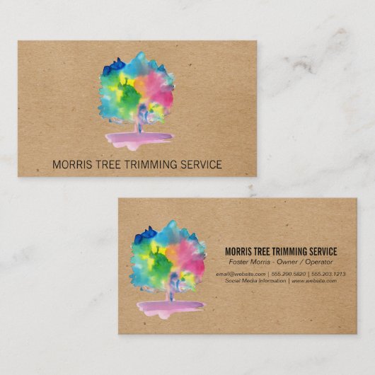 水彩ツリー |造園 名刺 (正面/裏面)
