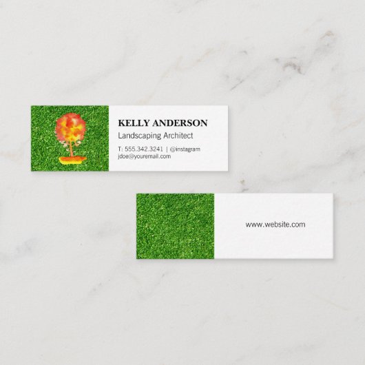 水彩ツリー | Grass スキニー名刺 (正面/裏面)