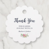 水彩ティーポットとフラワーティーパーティー フェイバータグ (裏面)