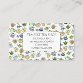 水彩ティーポット模様古茶エレガント屋 名刺 (裏面)