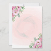 水彩ティーポット茶カップフローラ赤ちゃんシャワー 招待状 (裏面)