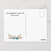 水彩ティール(緑がかった色)とアイボリーカボチャサンキューカード ポストカード (裏面)