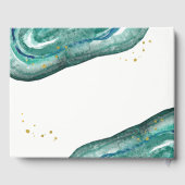 水彩ティール（緑がかった色）と金ゴールドゲ結婚ード ゲストブック (裏面)