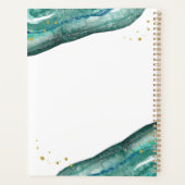 水彩ティール（緑がかった色）と金ゴールド |ハスル プランナー手帳 (裏面)