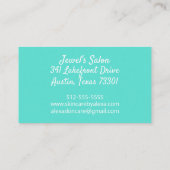 水彩ティール(緑がかった色)アゲードスライス結晶 名刺 (裏面)