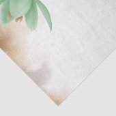 水彩ティール（緑がかった色）グリーングレーフラワーフローラデコページ 薄葉紙 (詳細)