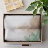 水彩ティール（緑がかった色）グリーングレーフラワーフローラデコページ 薄葉紙 (ギフト)