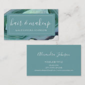 水彩ティール（緑がかった色）グリーンゲートGeode 名刺 (正面/裏面)