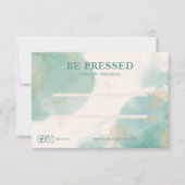 水彩ティール（緑がかった色）シック押し付けオン爪、 ネイル表示カード サンキューカード (正面)