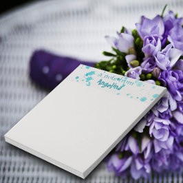 水彩ティール（緑がかった色）スプラッシュレター ノートパッド