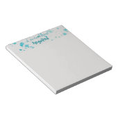 水彩ティール（緑がかった色）スプラッシュレター ノートパッド (アングル)