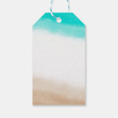 水彩ティール（緑がかった色）&タンエレガントパステルビーチ ギフトタグ (裏面)