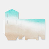 水彩ティール（緑がかった色）&タンパステルビーチ結婚式 フェイバーボックス (折り畳みなし)