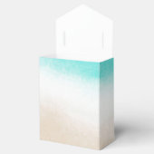 水彩ティール（緑がかった色）&タンパステルビーチ結婚式 フェイバーボックス (オープン)