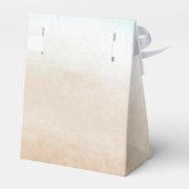 水彩ティール（緑がかった色）&タンパステルビーチ結婚式 フェイバーボックス (裏面サイド)