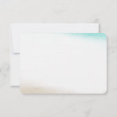 水彩ティール（緑がかった色）&タンパステルビーチ結婚式RSVP 出欠カード (裏面)