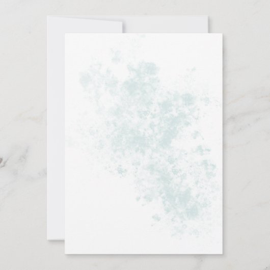 水彩ティール（緑がかった色）フローラクリスマスパーティの招待状 招待状 (裏面)