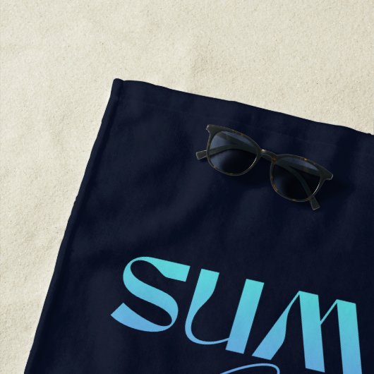 水彩ティール（緑がかった色）ブルーシーカメパーソナライズされた ビーチタオル (インサイチュ)