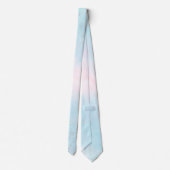 水彩ティール（緑がかった色）ブルーピンクシルバー紙吹雪結婚ズ ネクタイ (裏面)