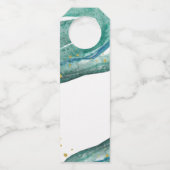 水彩ティール(緑がかった色)及び金ゴールド | 感謝してい ボトルネックタグ (裏面)