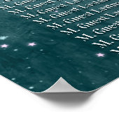 水彩ティール（緑がかった色）結婚の座席 ポスター (角)