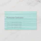 水彩ティール（緑がかった色）緑ストライプフェミニン色 名刺 (裏面)