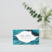 水彩ティール（緑がかった色）酸 名刺 (スタンド正面)