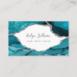 水彩ティール(緑がかった色)酸 名刺
