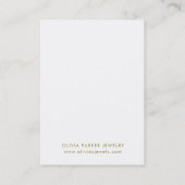 水彩ティール（緑がかった色）金ゴールドゲ – デ |イヤリングディスプレイカード 名刺 (裏面)