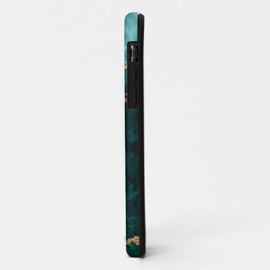 水彩ティール(緑がかった色)金ゴールドマーブルゲートGeode Case-Mate iPhoneケース (裏面/左)